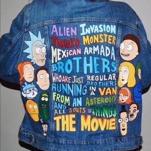 CUSTOM HAND-PAINTED RICK AND MORTY JEAN JACKET